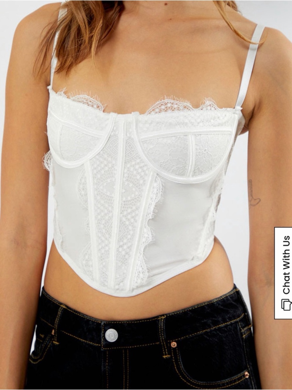 White Lace Corset Crop Top